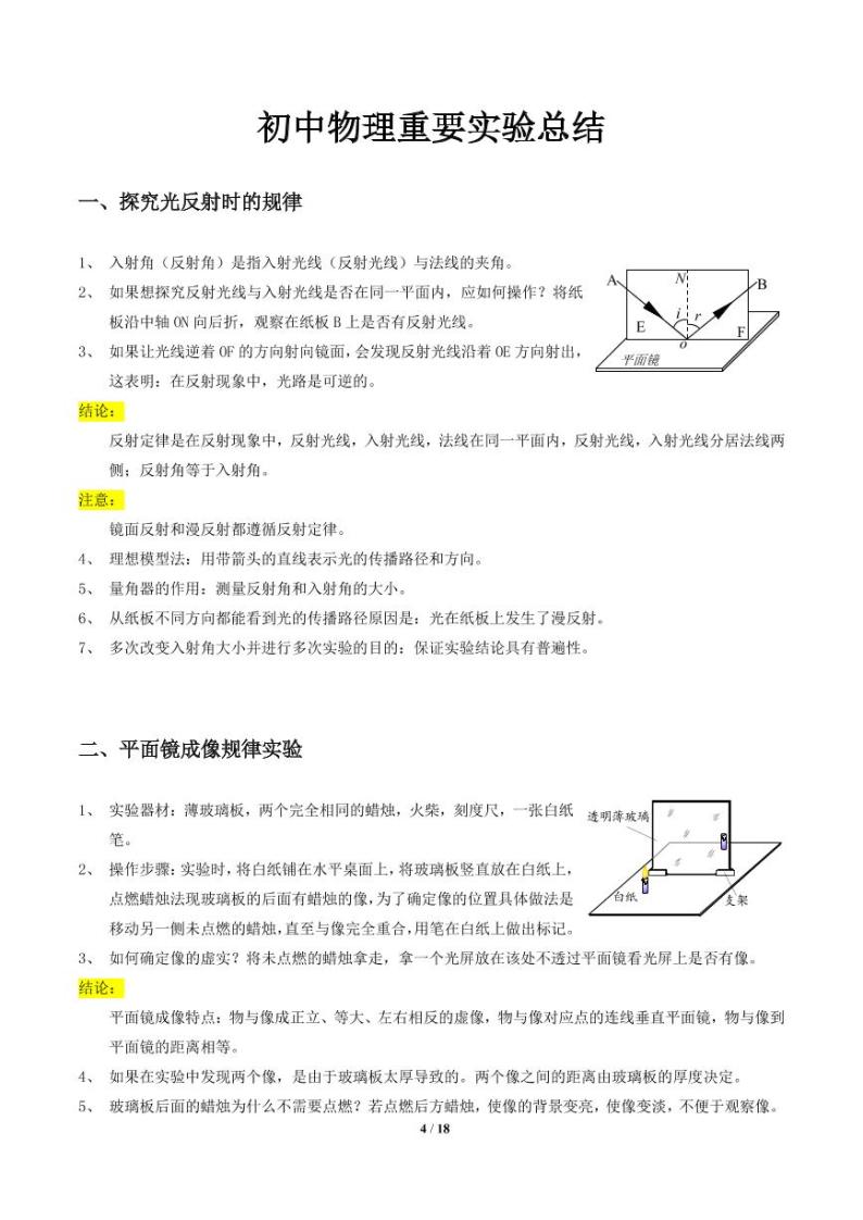 最新初中物理23个重点实验总结(完整版)02