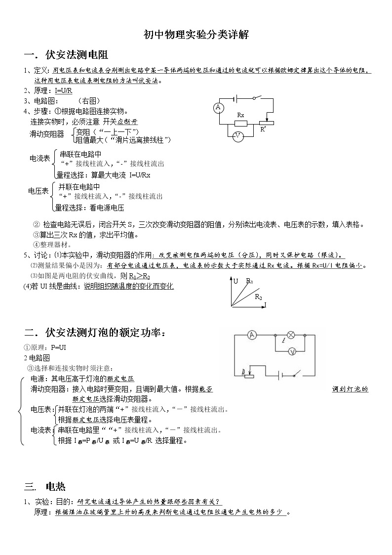 初中物理实验分类详解01