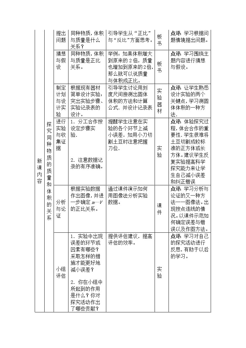 人教版八年级物理上册-6.2密度-教学设计2第3页