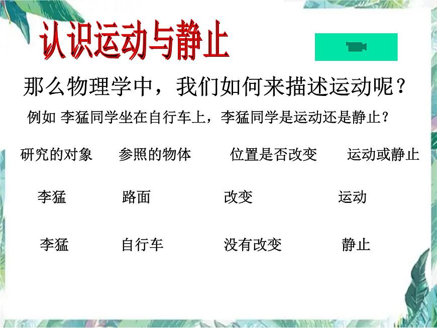 北師大版 八年級 物質(zhì)的簡單運動 運動與靜止 優(yōu)質(zhì)課件第4頁
