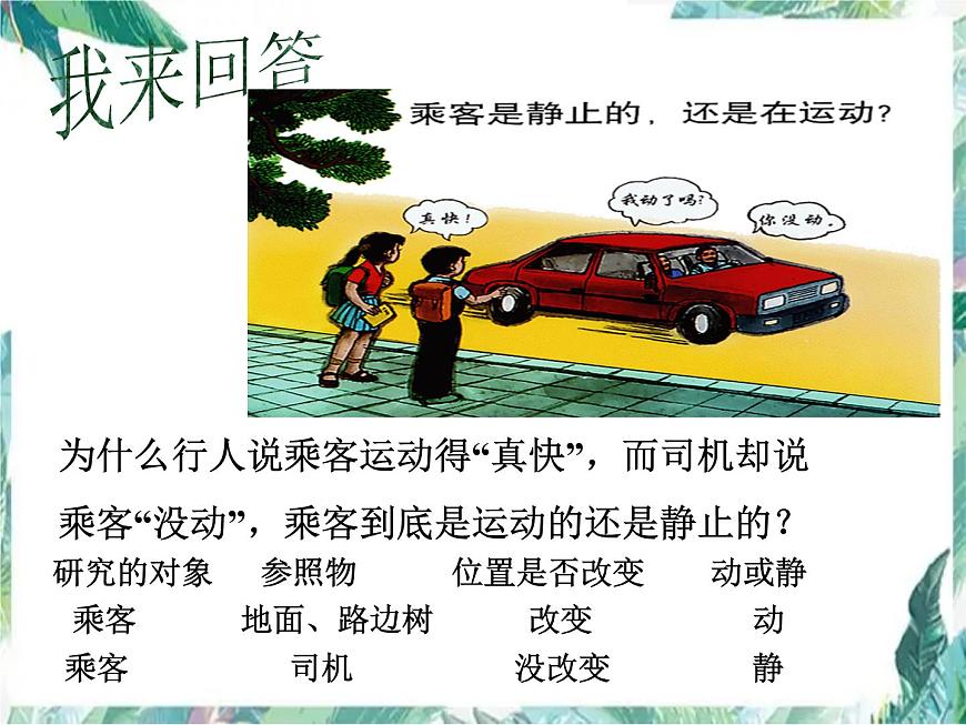 北師大版 八年級 物質(zhì)的簡單運動 運動與靜止 優(yōu)質(zhì)課件第8頁