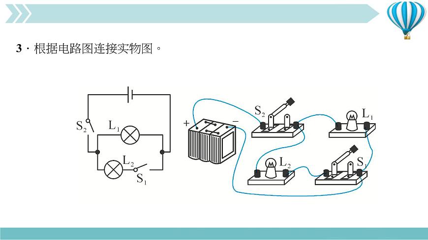 物理九年級上第15章專題四　連實物圖、畫電路圖作業(yè)課件第8頁