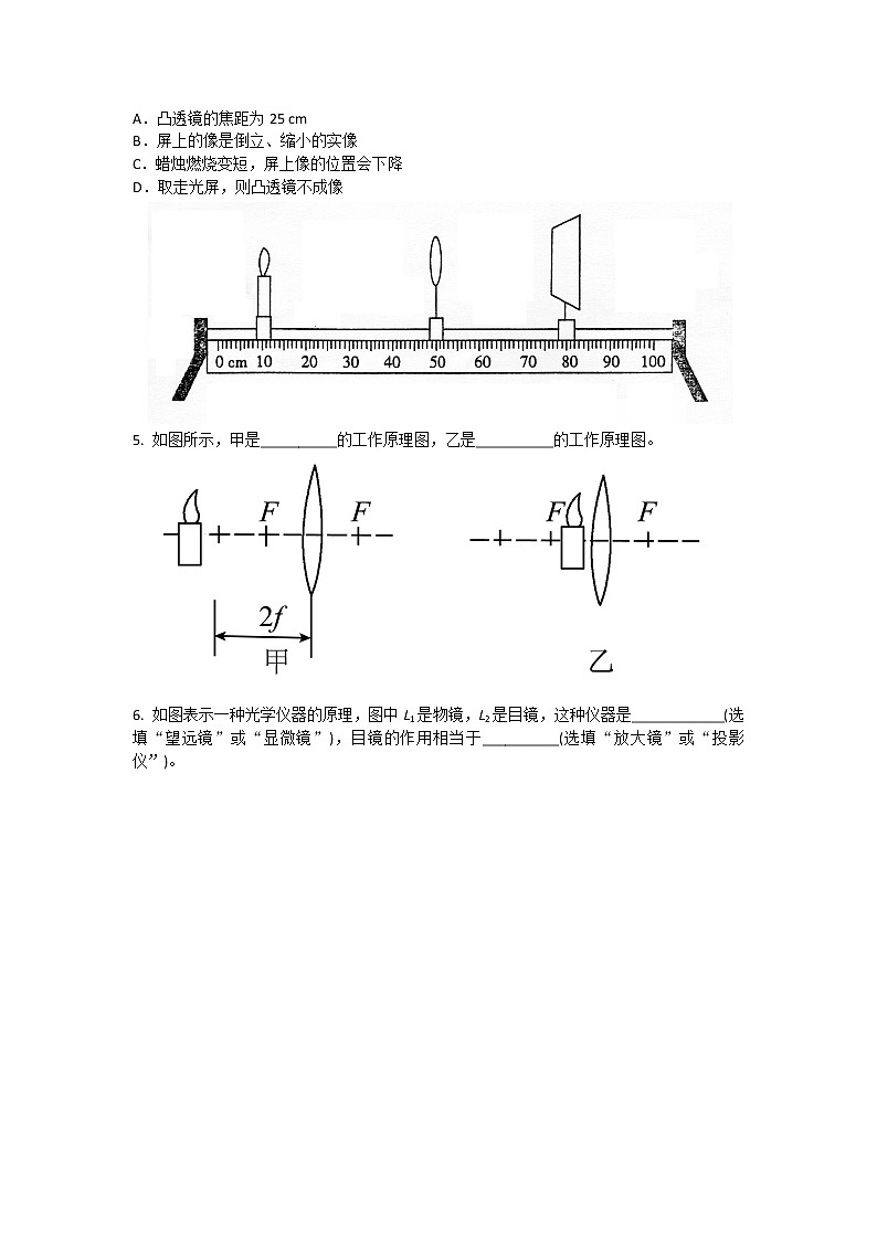 人教版八年級(jí)上冊(cè) 第五章 透鏡及其應(yīng)用 同步測(cè)試題 含答案第2頁(yè)