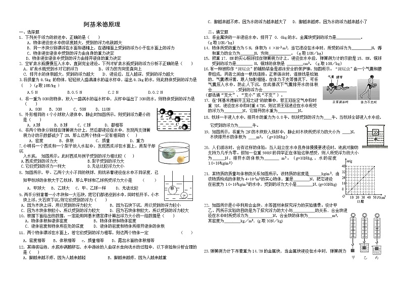 10.2阿基米德原理同步练习题01