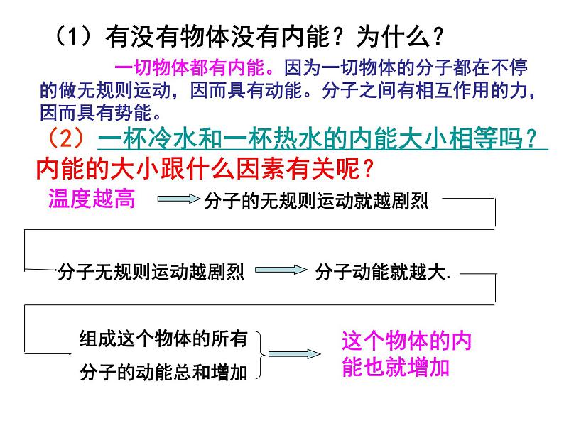 教科版九年级上册物理 1.2 内能和热量 课件04