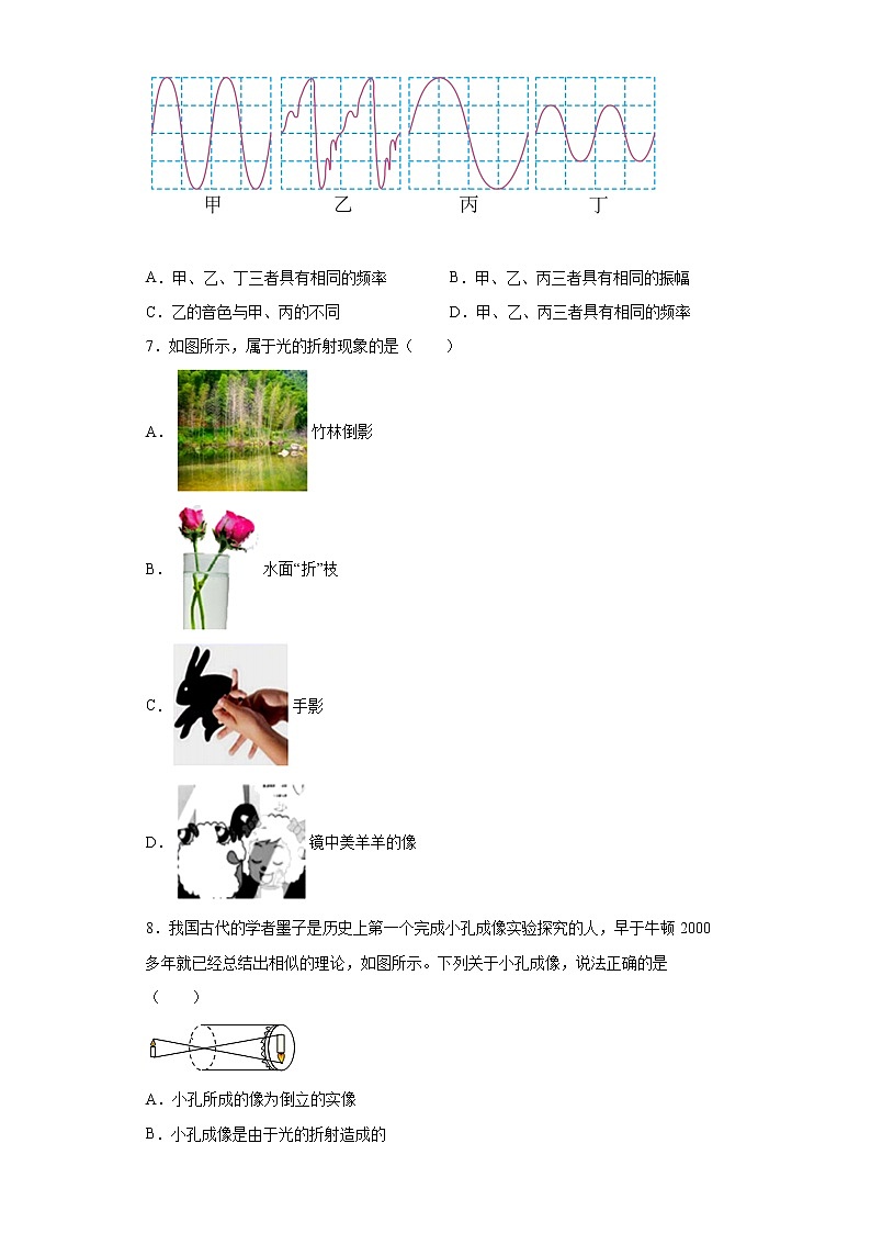 廣西玉林市北流市、興業(yè)縣、陸川縣、福綿區(qū)、容縣2021-2022學(xué)年八年級(jí)上學(xué)期期末物理試題(含答案)第2頁