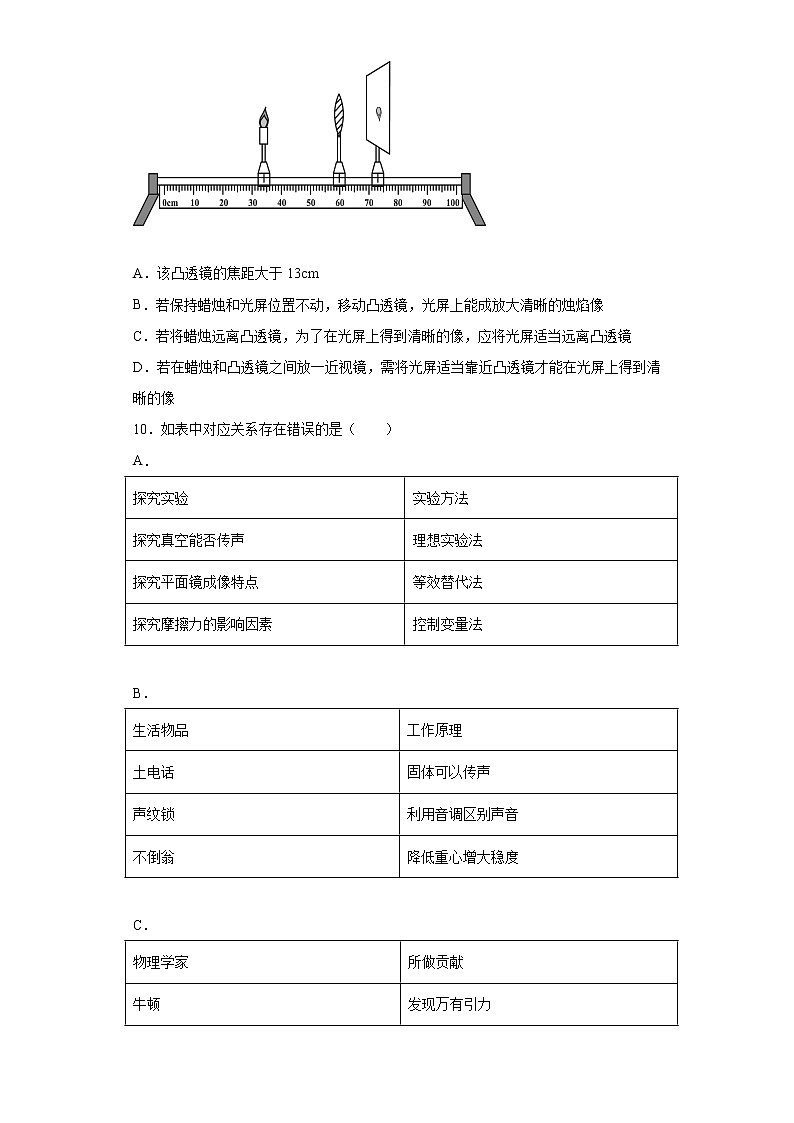 山东省济宁市曲阜市2021-2022学年八年级上学期期末物理试题(含答案)03