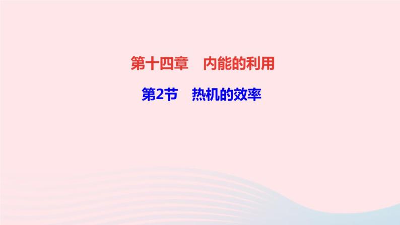 物理人教版九年级上册 同步教学课件第14章 内能的利用 第2节 热机的效率01