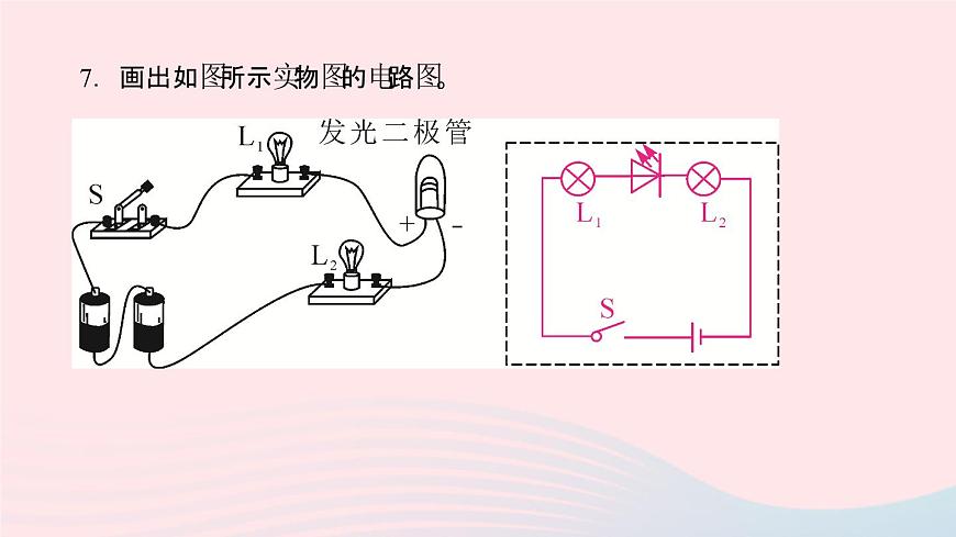 物理人教版九年級(jí)上冊 同步教學(xué)課件第15章 電流和電路 專題訓(xùn)練3 連實(shí)物圖畫電路圖第8頁