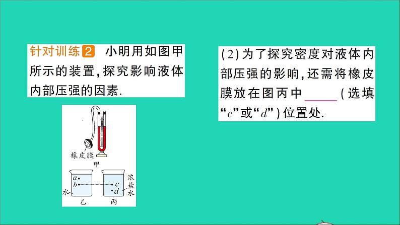 物理北师大版八年级下册同步教学课件第8章 压强与浮力 第2节 液体内部的压强 作业第4页