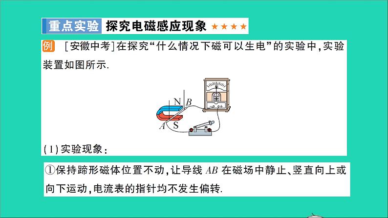 物理沪科版九年级同步教学课件第18章 电能从哪里来 重点实验 探究电磁感应现象第2页