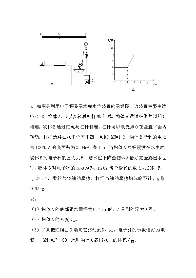 最新中考物理总复习专题突破计算题:简单机械综合练习题第3页