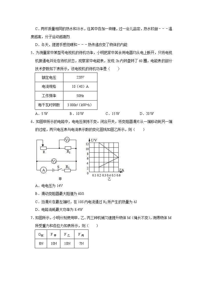 2023年中考三轮冲刺物理必刷模拟卷(广东专用)模拟卷5(解析版+原卷版)02