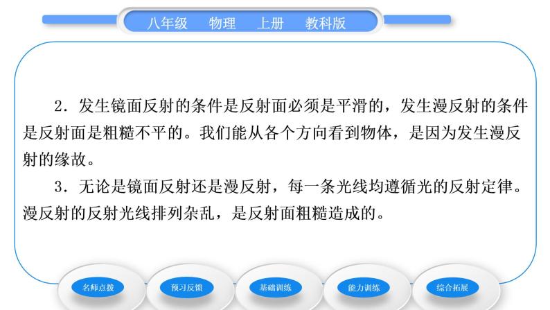 教科版九年级物理上第四章在光的世界里 第二节　光的反射定律 习题课件04