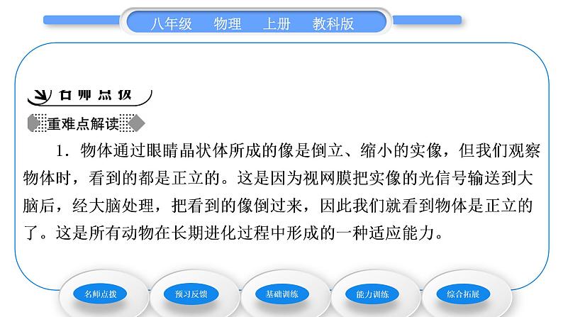 教科版九年级物理上第四章在光的世界里 第六节 神奇的眼睛 习题课件02