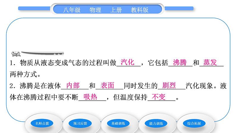 教科版九年级物理上第五章物态变化第三节 汽化和液化第1课时 汽 化 习题课件第6页