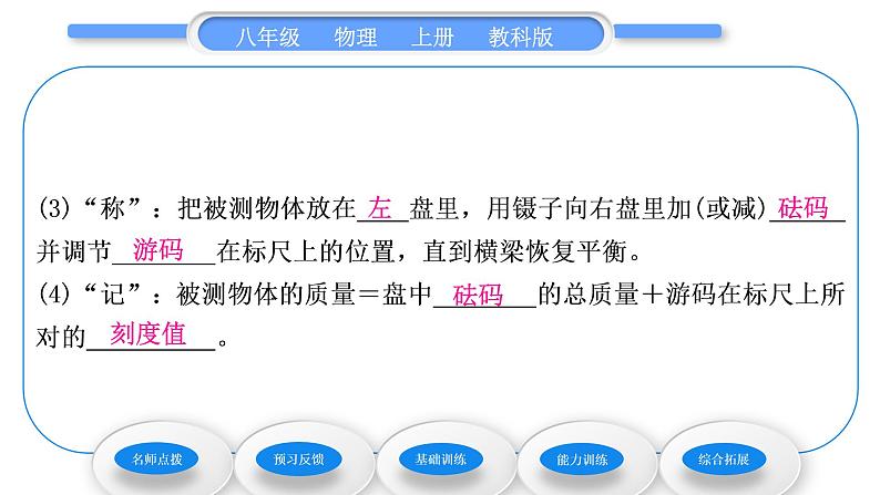教科版九年级物理上第六章质量与密度 第一节 质 量 习题课件第7页