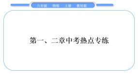 教科版九年级物理上第二章运动与能量第一、二章中考热点专练 习题课件