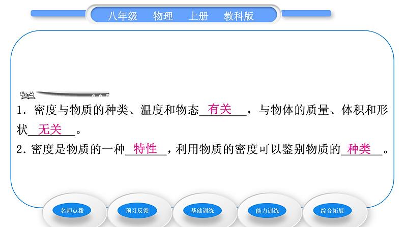 教科版九年级物理上第六章质量与密度 第四节 活动:密度知识应用交流会 习题课件第6页