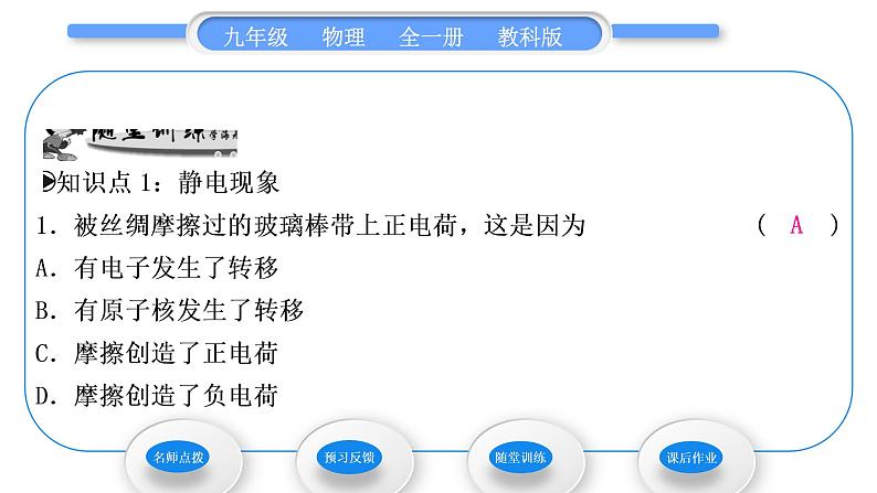 教科版九年级物理全册第三章认识电路3.1 电现象习题课件第8页