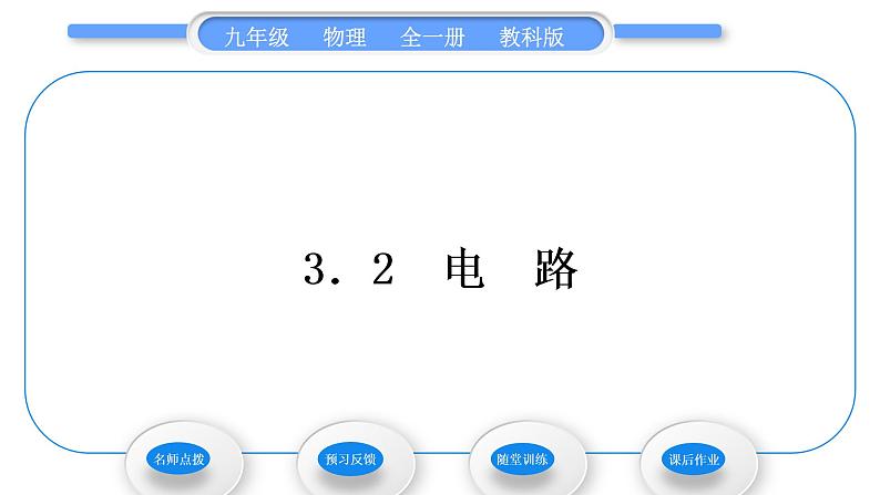 教科版九年级物理全册第三章认识电路3.2 电 路习题课件第1页