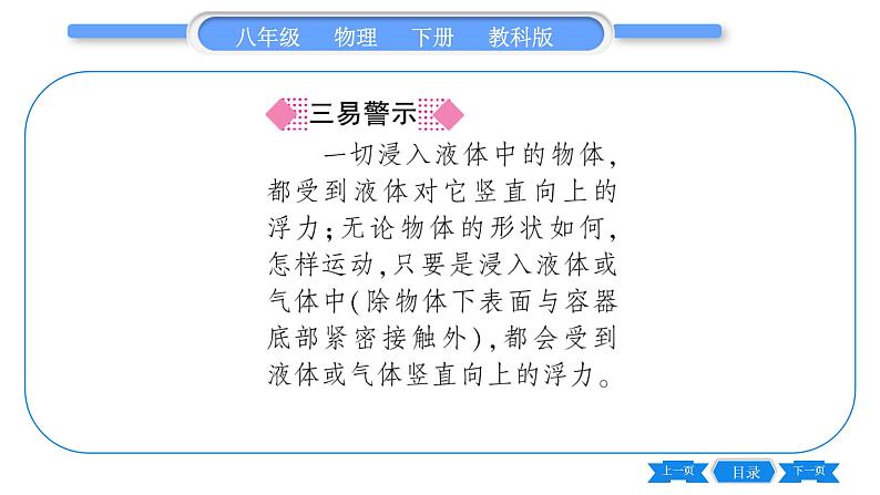 教科版八年级物理下第十章流体的力现象 第2节 认识浮力 习题课件第5页