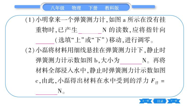 教科版八年级物理下第十章流体的力现象 小专题五  利用浮力测密度 习题课件05