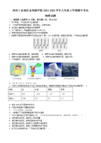 苏州工业园区金鸡湖学校2021-2022学年八年级上学期期中考试物理试题(含解析)