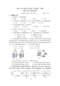 上海市徐匯中學(xué)2022-2023學(xué)年九年級上學(xué)期11月期中物理試題