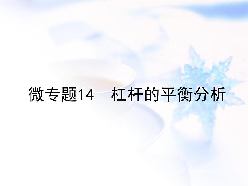 中考物理復(fù)習(xí)微專題14杠桿的平衡分析精講課件第1頁