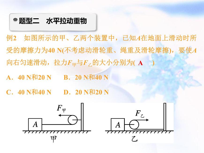 中考物理復(fù)習(xí)微專題16滑輪的力學(xué)分析精講課件第7頁