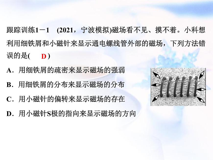 中考物理復(fù)習(xí)微專題23導(dǎo)線磁場(chǎng)與地磁場(chǎng)精講課件第4頁