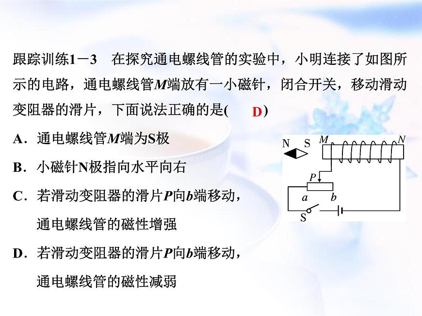 中考物理復(fù)習(xí)微專題23導(dǎo)線磁場(chǎng)與地磁場(chǎng)精講課件第6頁