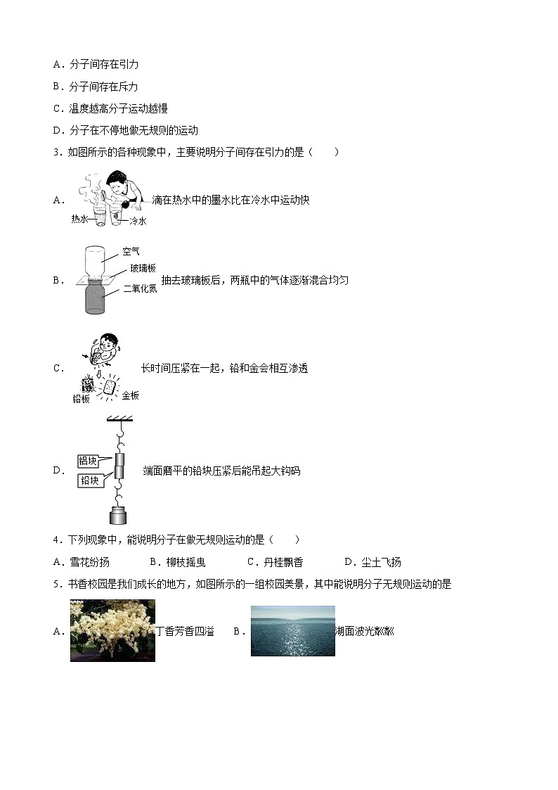 人教版九年级全册物理第十三章13.1 分子热运动 课件+教案+导学案+练习含解析卷+视频素材03