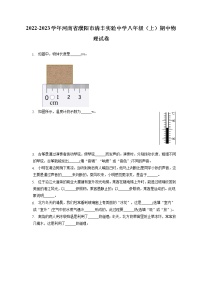 2022-2023学年河南省濮阳市清丰实验中学八年级（上）期中物理试卷(含答案解析)