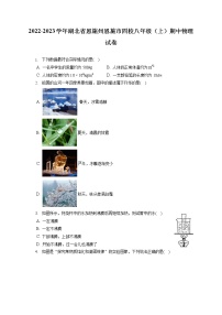 2022-2023学年湖北省恩施州恩施市四校八年级（上）期中物理试卷(含答案解析)