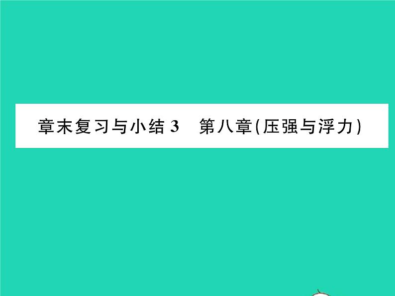 2022八年级物理下册第八章压强与浮力章末复习与小结习题课件新版北师大版第1页