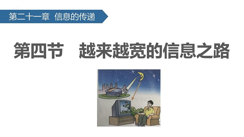 2022-2023学年人教版九年级物理全一册21.4越来越宽的信息之路 课件01