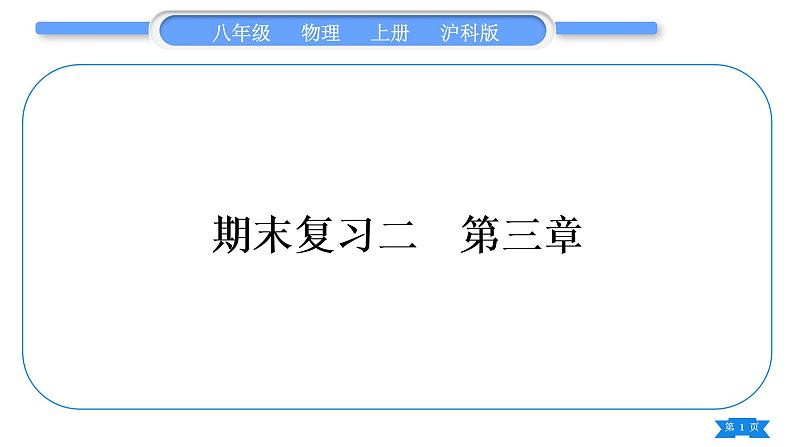 沪科版八年级物理上期末复习二第三章习题课件第1页