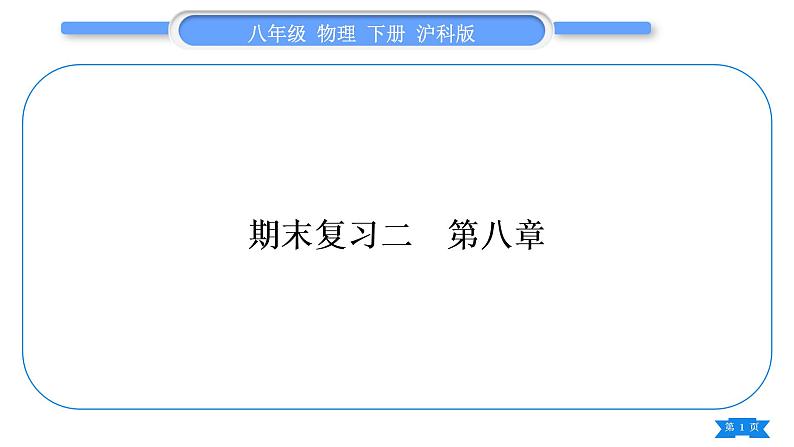 沪科版八年级物理下期末复习二第八章习题课件第1页