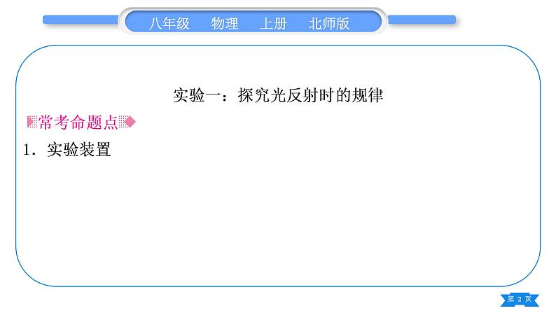 北师大版八年级物理上第五章光现象实验专题习题课件02