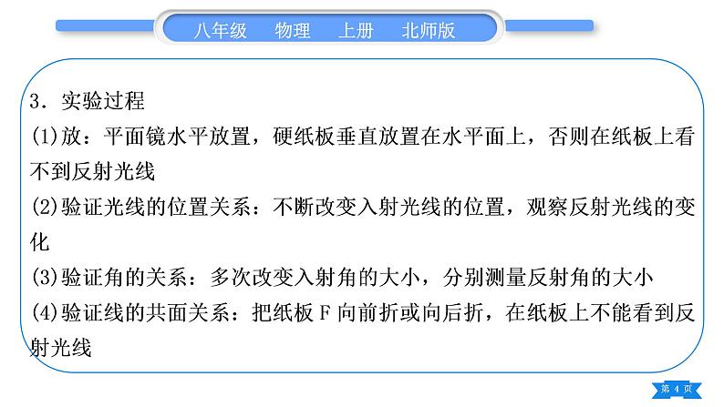 北师大版八年级物理上第五章光现象实验专题习题课件04