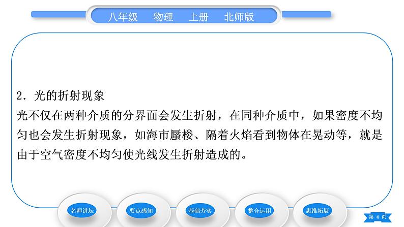 北师大版八年级物理上第五章光现象四、光的折射习题课件04