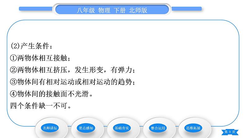 北师大版八年级物理下第七章运动和力六、学生实验:探究——摩擦力的大小与什么有关第1课时认识摩擦力习题课件第3页