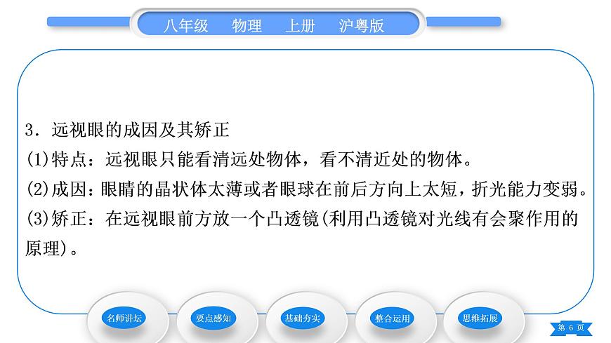 粵滬版八年級物理上第三章光和眼睛3.7眼睛與光學(xué)儀器第1課時眼睛習(xí)題課件第6頁