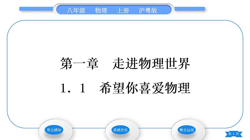 粵滬版八年級物理上第一章走進(jìn)物理世界1.1希望你喜愛物理習(xí)題課件第1頁
