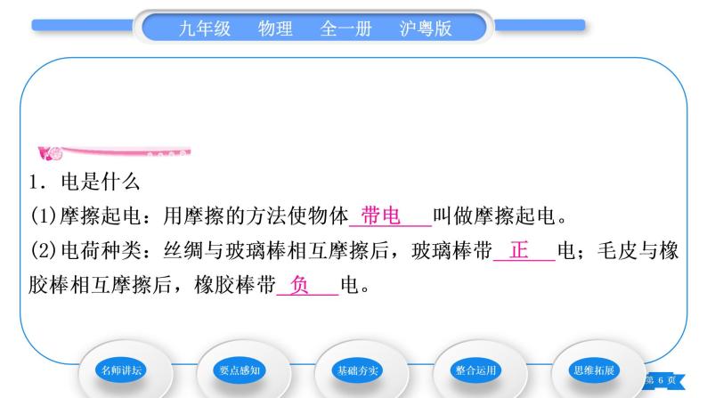 粤沪版九年级物理第十三章探究简单电路13.1从闪电谈起习题课件06