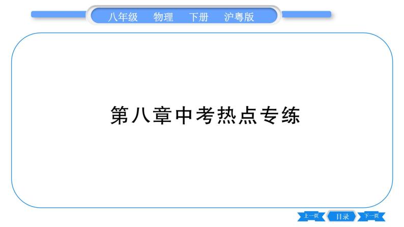 粤沪版八年级物理下第八章神奇的压强中考热点专练习题课件01