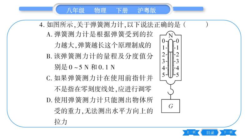 粤沪版八年级物理下单元周周测二  (6.1一6.4)习题课件05