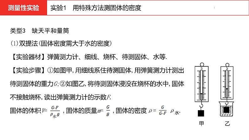 中考总复习物理(河北)第9章  用特殊方法测物质的密度课件08